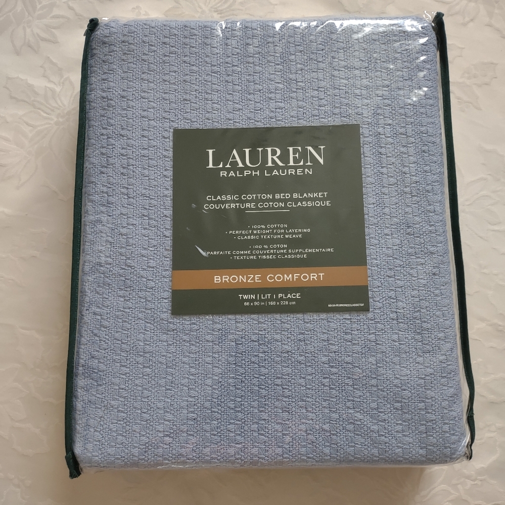 New 🎀 Ralph Lauren Classic soft cotton bed Blanket knit